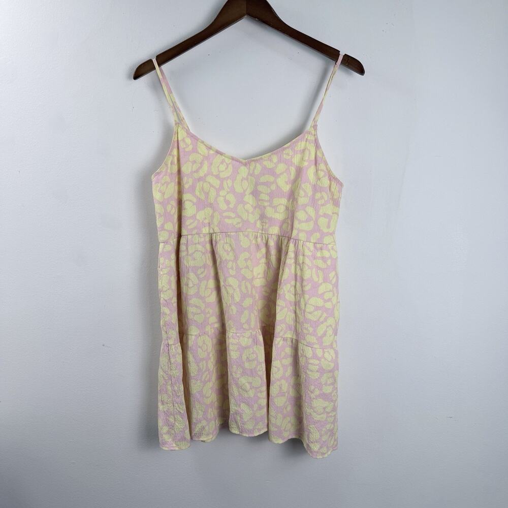 Show Me Your Mumu S Mini Dress Caroline Tiered Pink Yellow Sundress Beach
